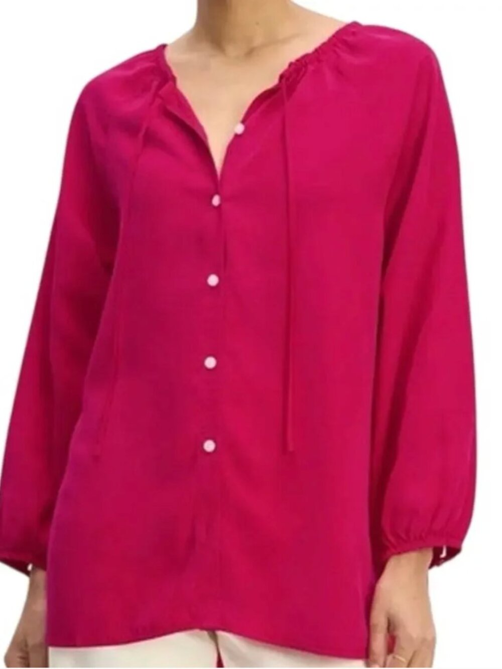 NWT Everlane Gathered Button Front Blouse